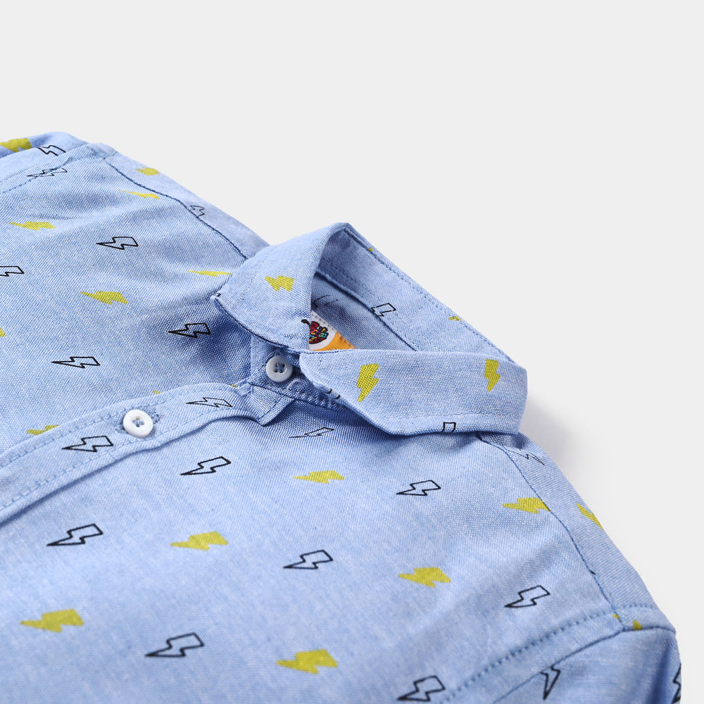 Boys Oxford Casual Shirt Neon Flash | Light BLUE