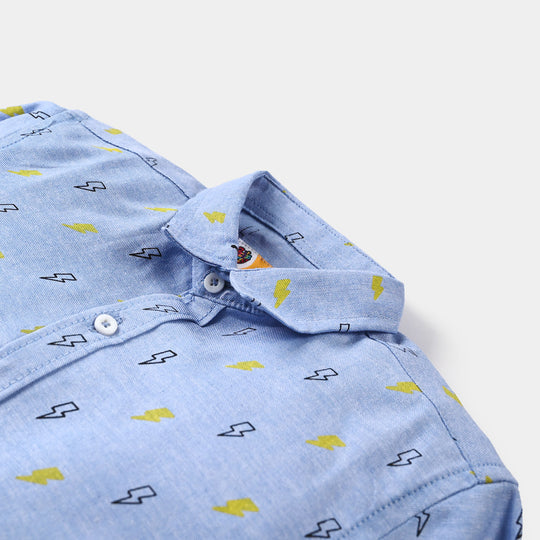 Boys Oxford Casual Shirt Neon Flash | Light BLUE