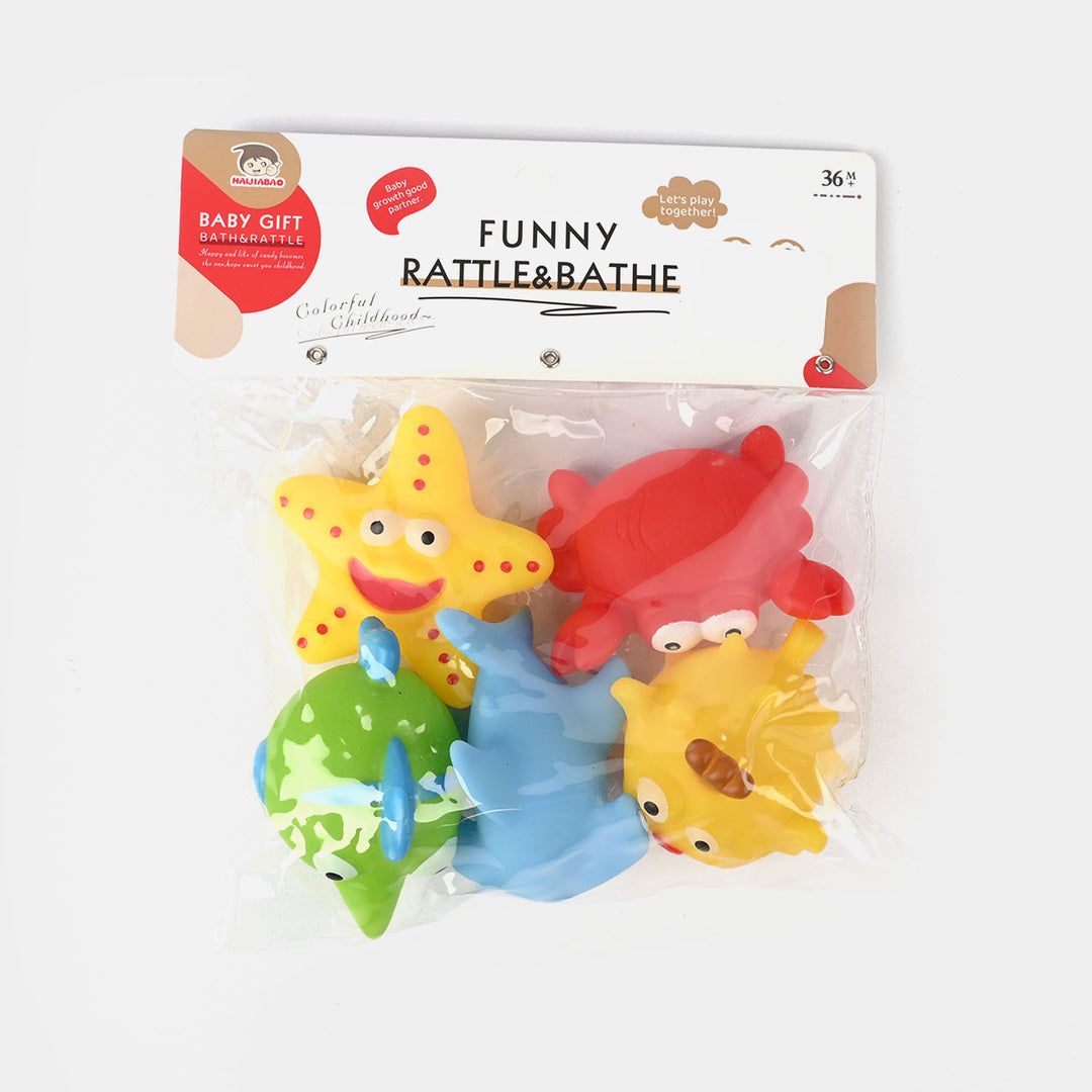 Funny Rattle & Bathe Baby Bath Toy Set 5 Pcs
