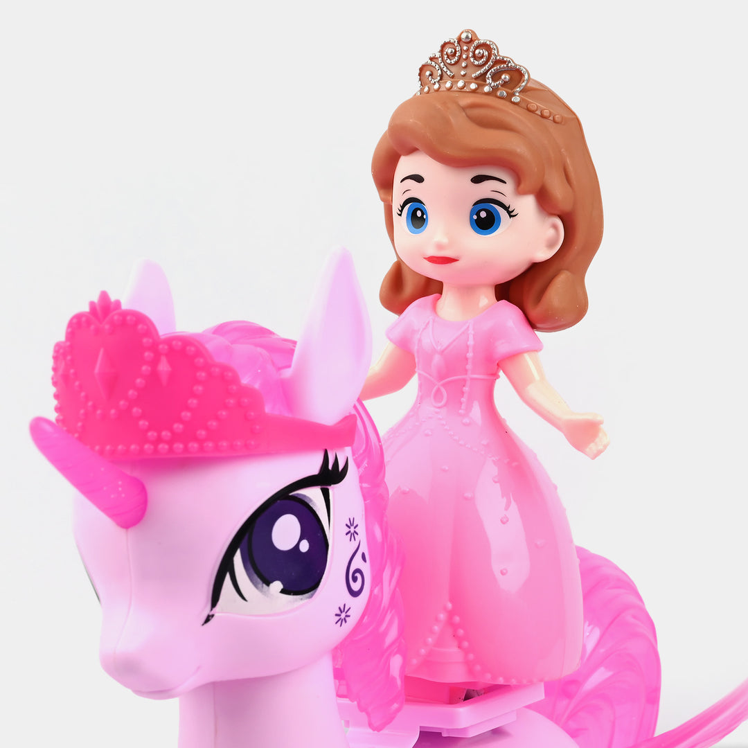 Cute Princess on Walking Pony with Light and Music