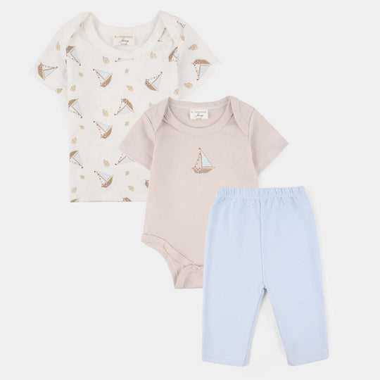 Infant Boys Jersey/Terry 3Pc Suit 287-058 E-C-GREY