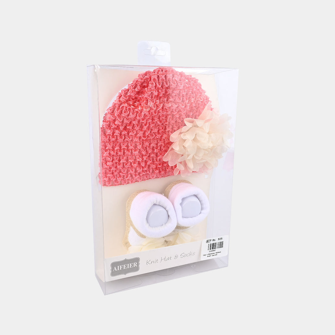 Baby Cap with Booties 0-6M