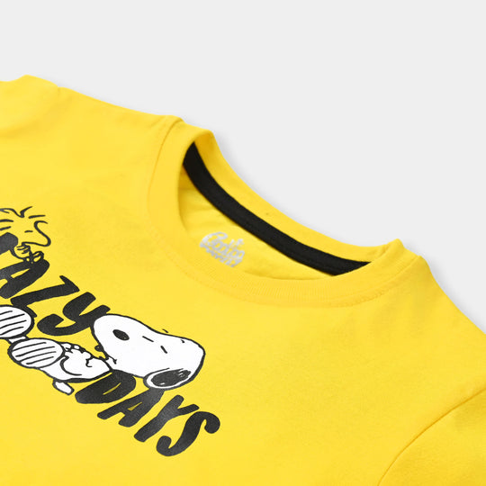 Boys Jersey Knitted Nightwear Lazy Days | Yellow