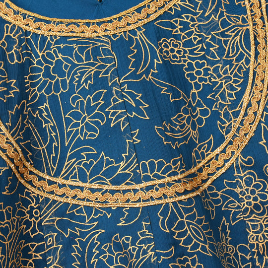 Teens Girls Chiffon 3Pcs (Zarmeena) - Teal Green