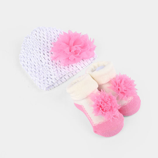 Baby Cap with Booties 0-6M