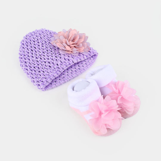 Baby Cap with Booties 0-6M