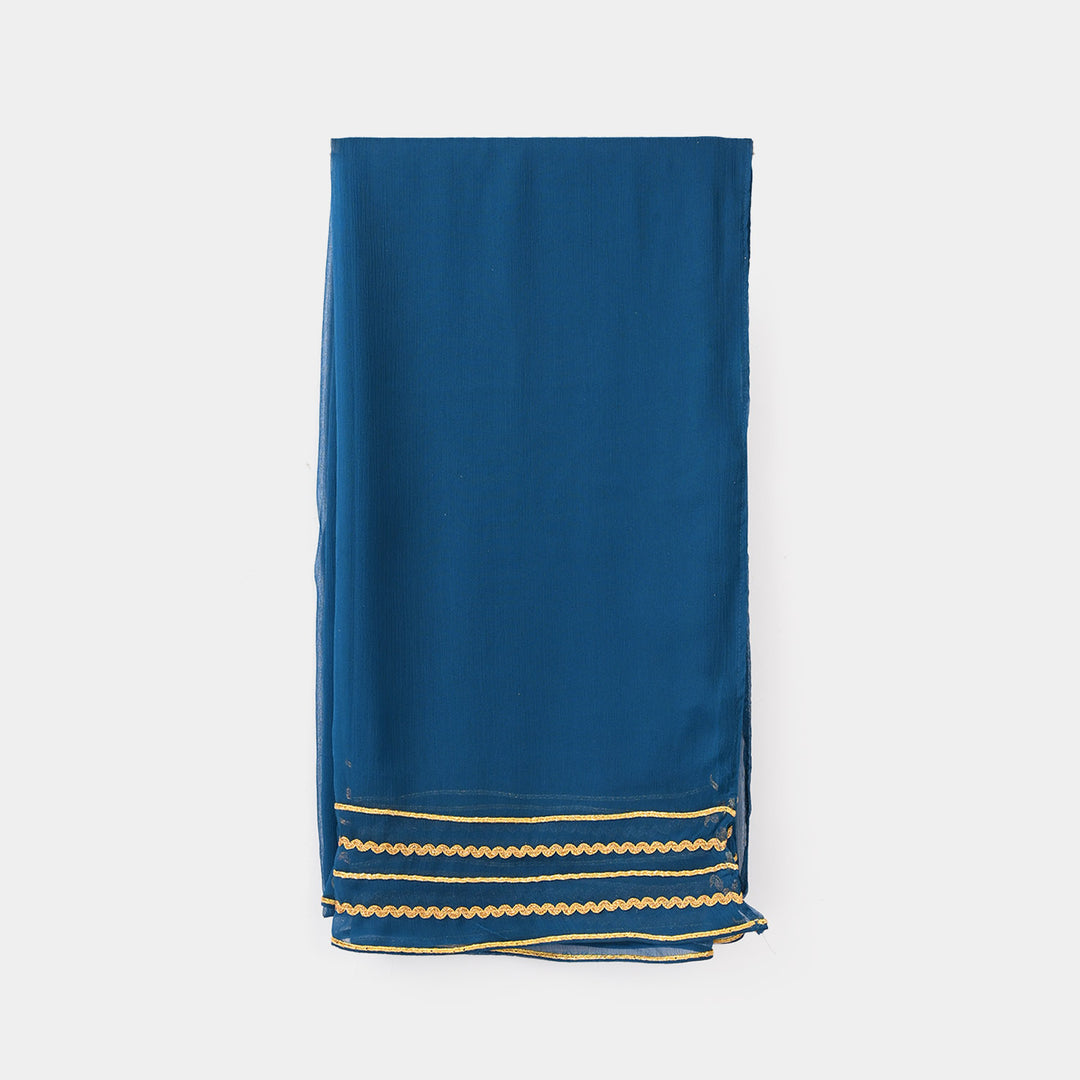 Teens Girls Chiffon 3Pcs (Zarmeena) - Teal Green