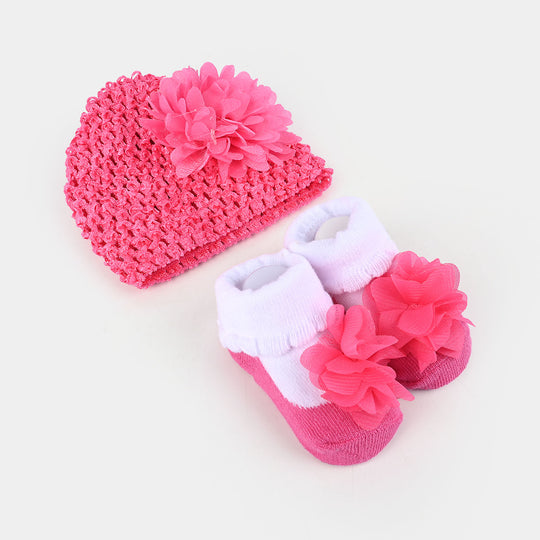 Baby Cap with Booties 0-6M