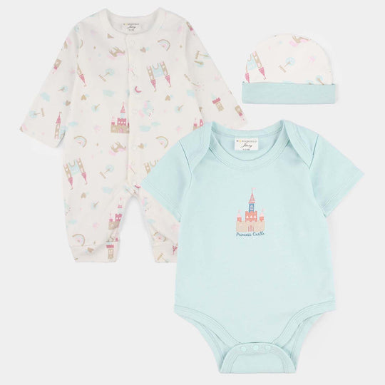 Infant Girls Jersey/Terry 3Pc Gift Set - White