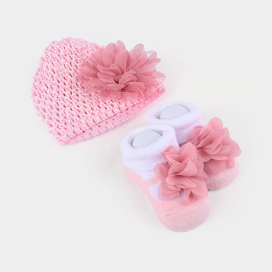 Baby Cap with Booties 0-6M