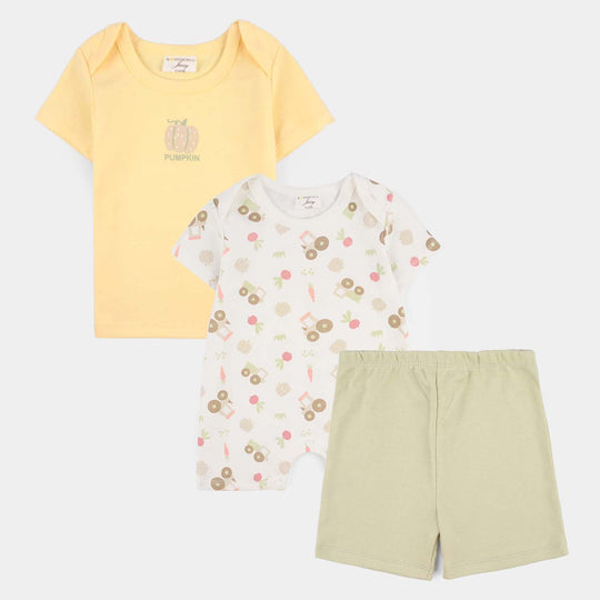 Infant Boys Jersey/Terry 3Pc Suit 287-035 E-C-YELLOW