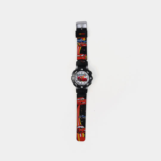 Character Print Wrist Watch For Kids
