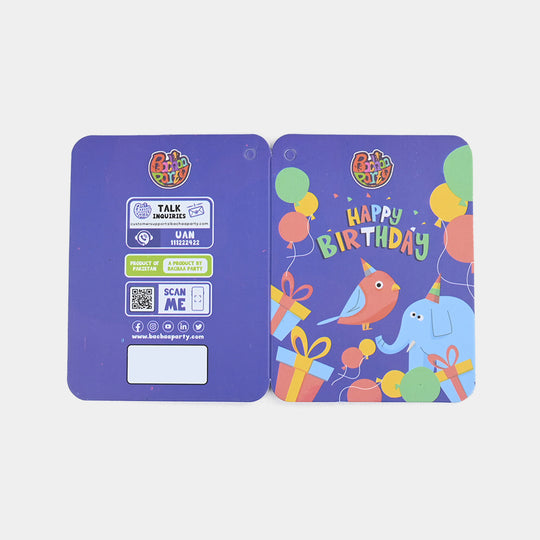 Happy Birthday Mini Greeting Card Dark Blue