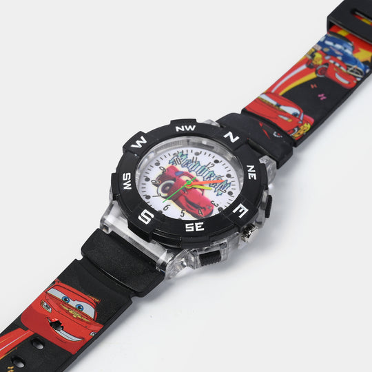 Character Print Wrist Watch For Kids