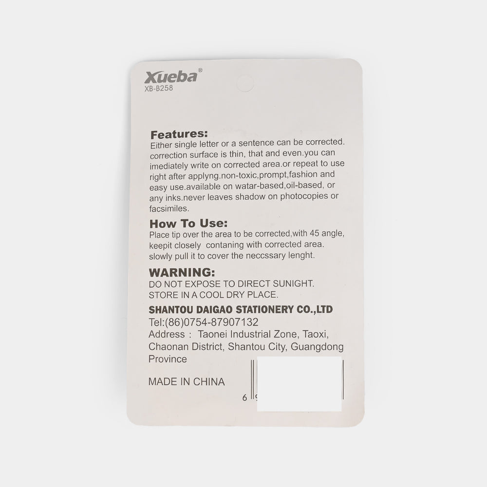 Correction Tape with Fluid and Scissor