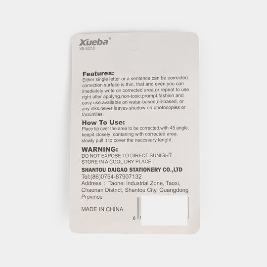 Correction Tape with Fluid and Scissor