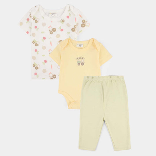 Infant Boys Jersey/Terry 3Pc Suit 287-037 E-C-Yell.White