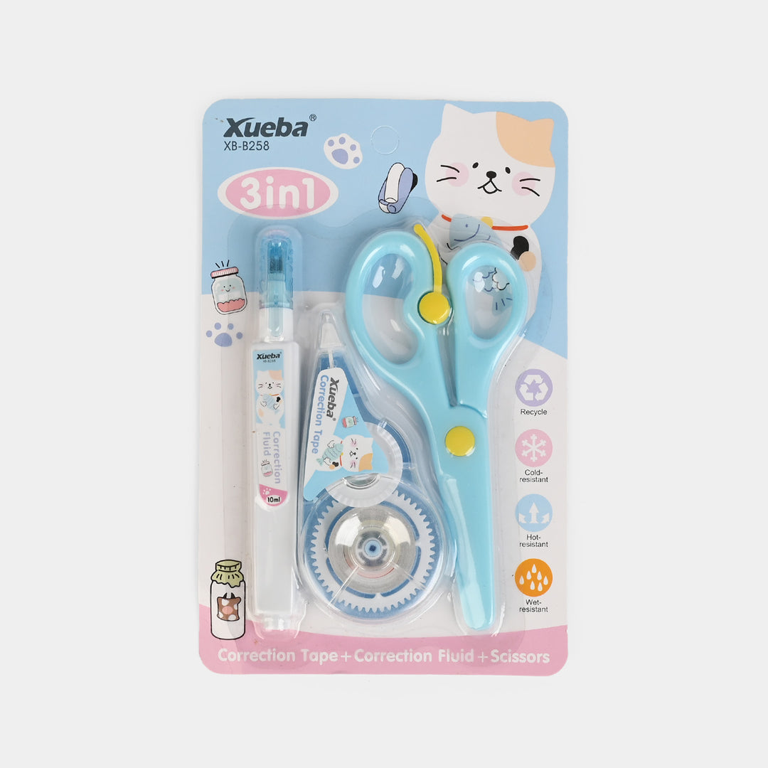 Correction Tape with Fluid and Scissor
