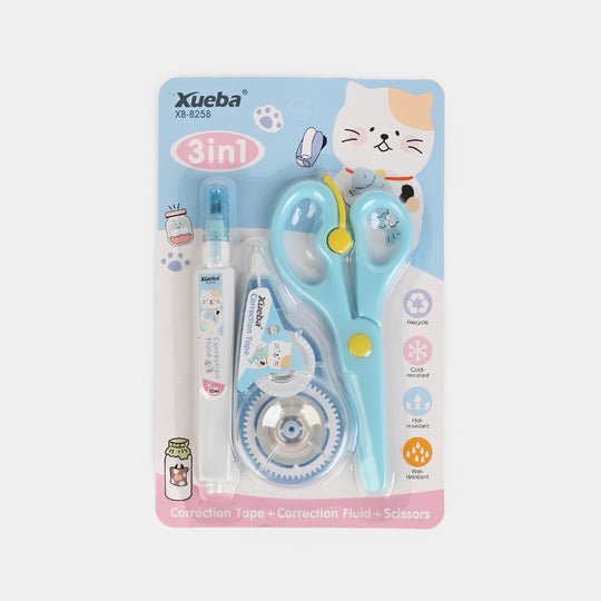 Correction Tape with Fluid and Scissor