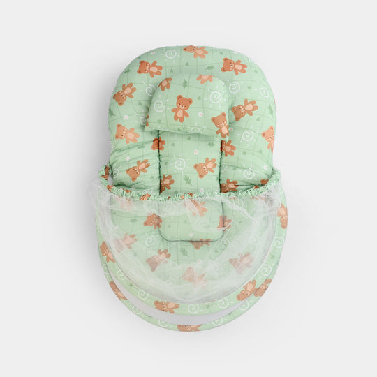 Infant Umbrella Bed (With Mosquito Net) - White/Green