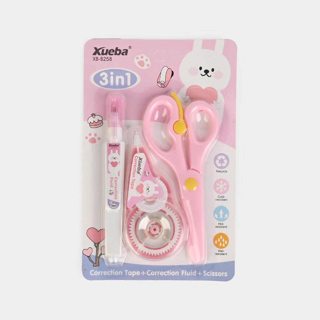 Correction Tape with Fluid and Scissor