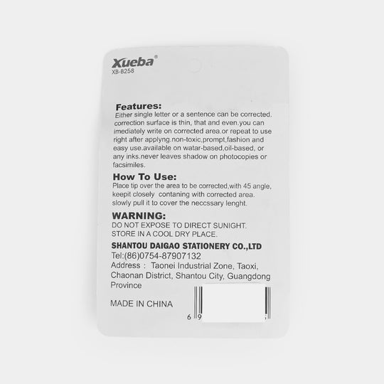 Correction Tape with Fluid and Scissor