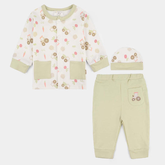 Infant Boys Jersey/Terry 3Pc Gift Set 287-025 E-C-WHITE