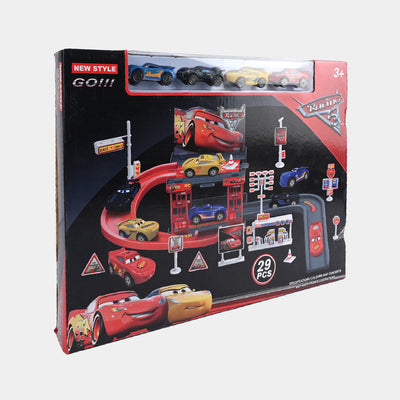 Racing Car Parking Garage Play Set For Kids