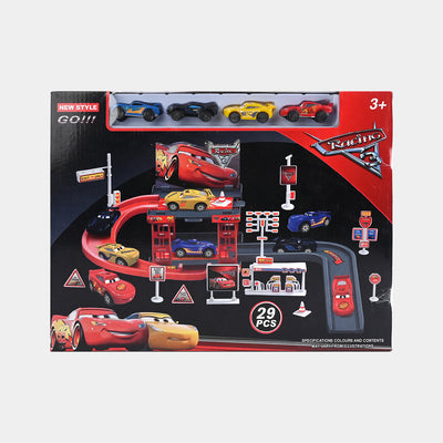 Racing Car Parking Garage Play Set For Kids