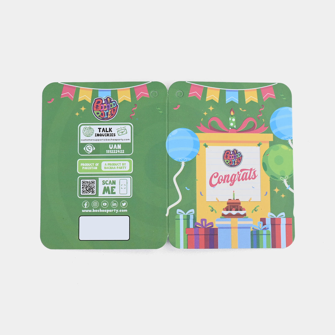Congrats Celebration Gift Card / Folded Greeting Card