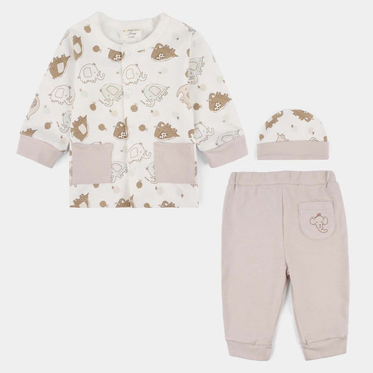 Infant Boys Jersey/Terry 3Pc Gift Set 287-004 E-C-WHITE