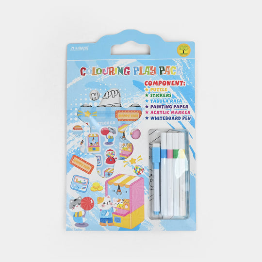 Kids Colouring Flash Activity Pack with Markers & Stickers