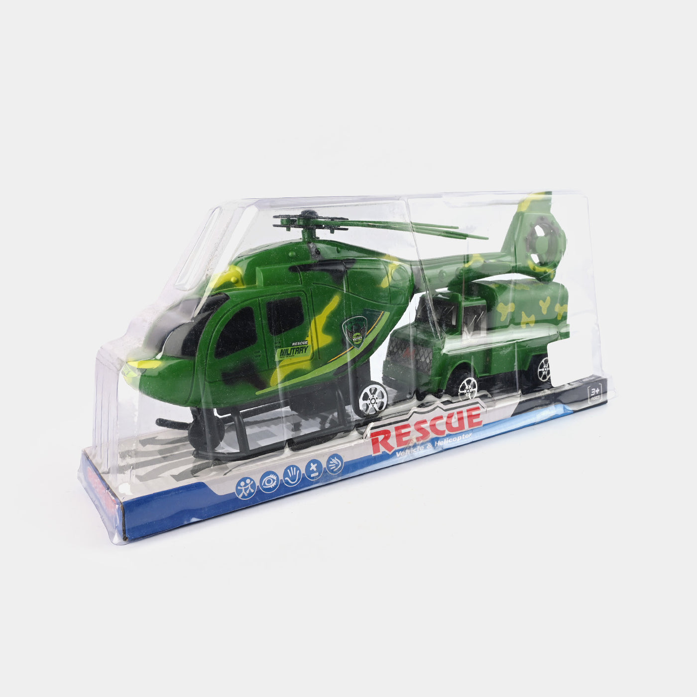 Pullback Helicopter & Vehicle Toy For Kids