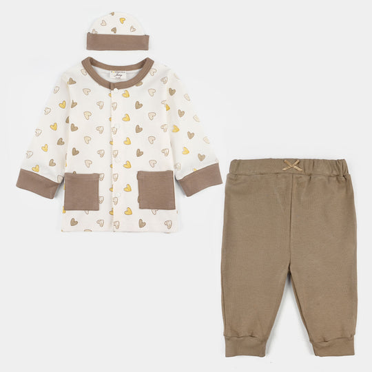 Infant Girls Jersey/Terry 3Pc Gift Set - White