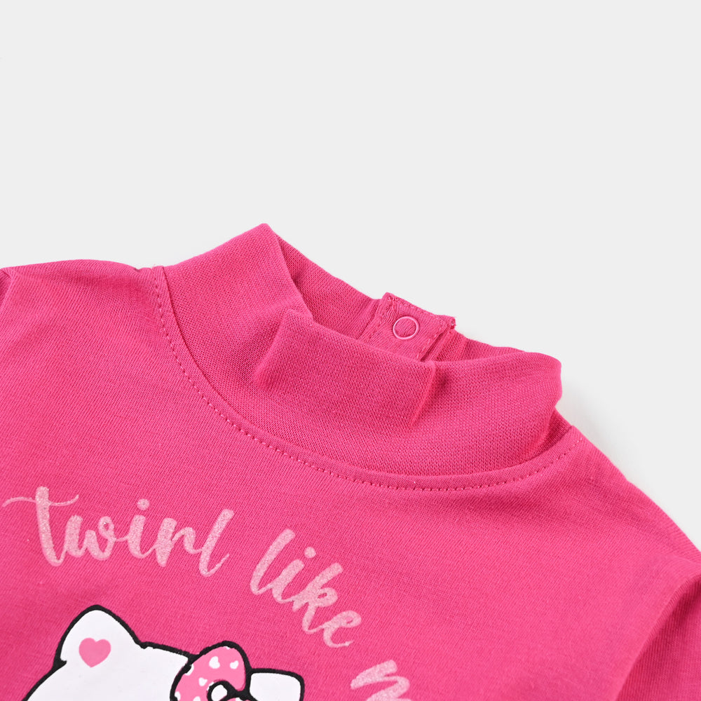 Infant Girls Cotton Jersey T-Shirt Twirl Like Me-Pink