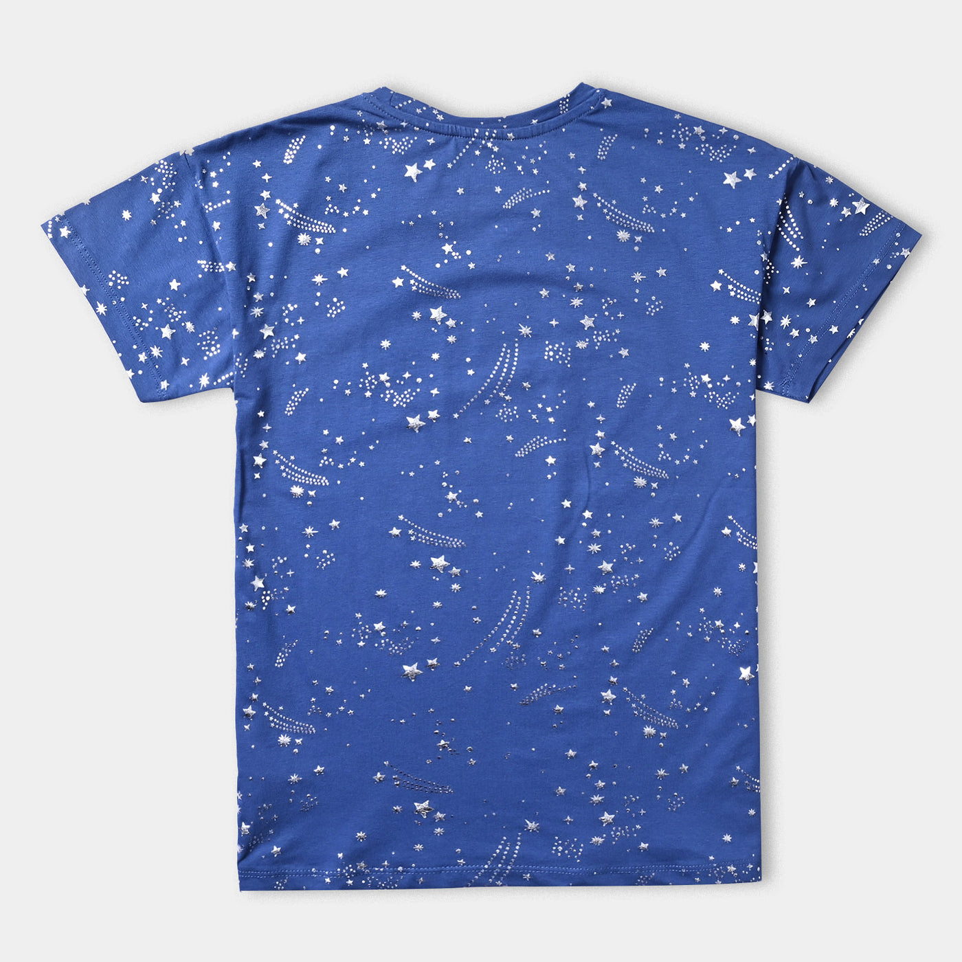 Girls Cotton Jersey T-Shirt H/S Stars-True Navy