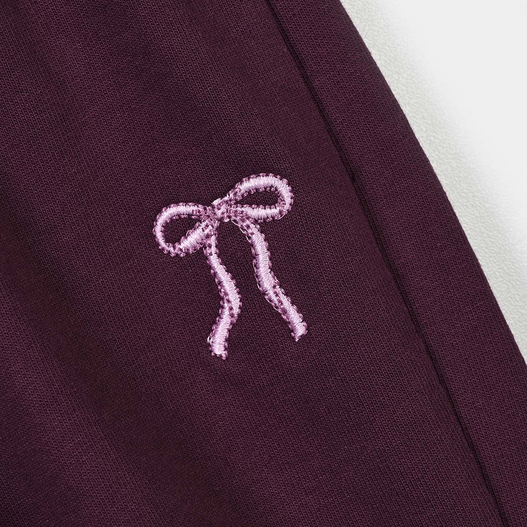 Infant Girls Cotton Terry Pyjama Bow-Purple