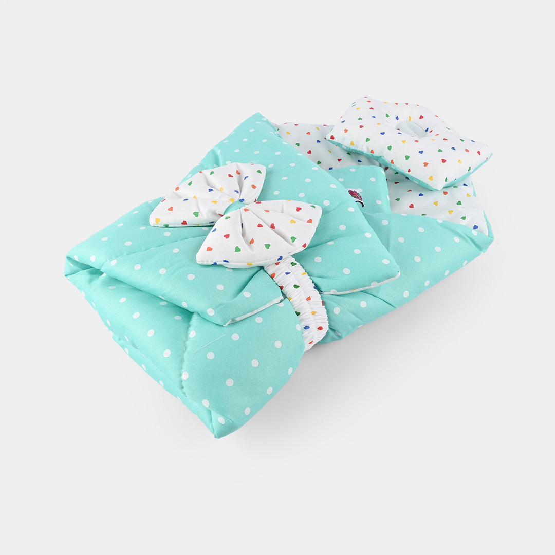 Baby Snuggle Bed Set 9pcs Polka Dot |  Green