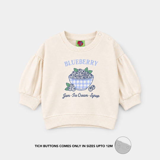 Infant Girls Fleece Sweatshirt Blueberry-Off.White
