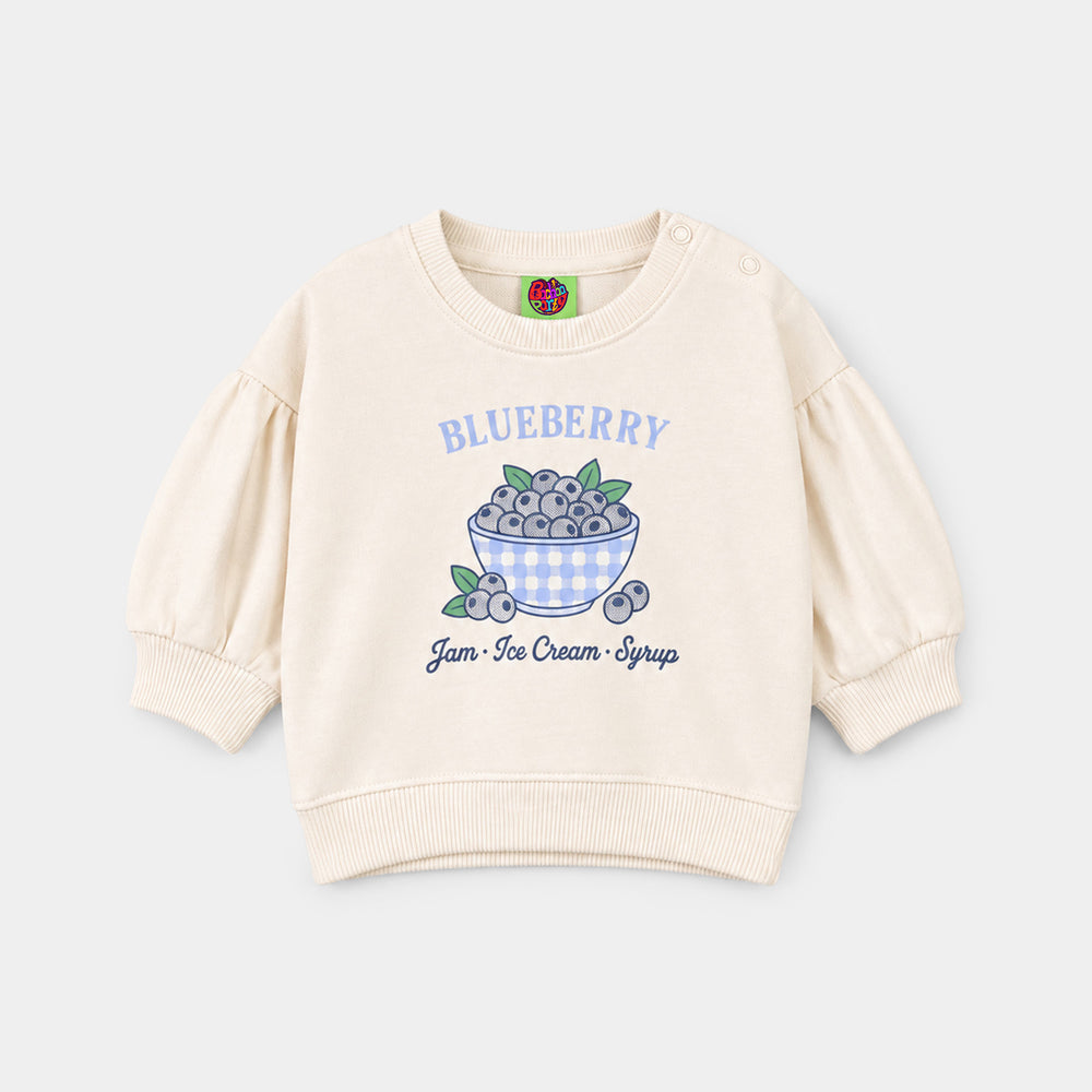 Infant Girls Fleece Sweatshirt Blueberry-Off.White