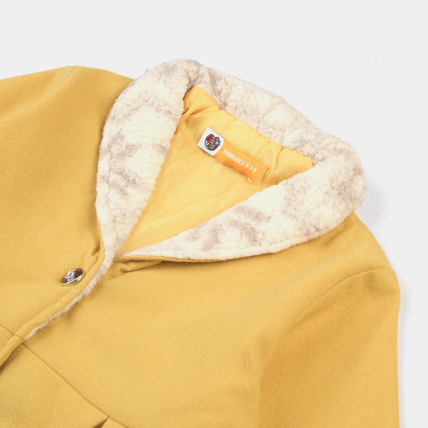 Girls Woven Trench Coat-Yellow