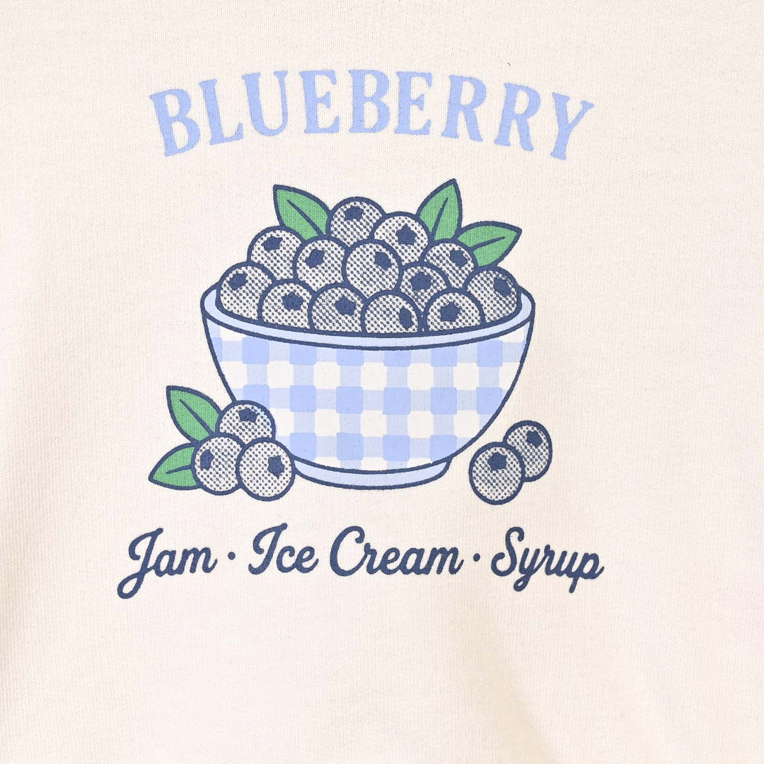 Infant Girls Fleece Sweatshirt Blueberry-Off.White