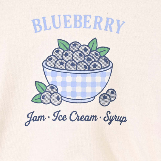 Infant Girls Fleece Sweatshirt Blueberry-Off.White