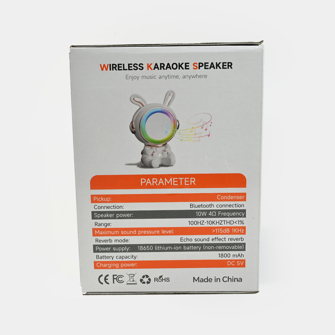 Wireless Karaoke Speaker | Portable Bluetooth Speaker with LED Lights & Microphone