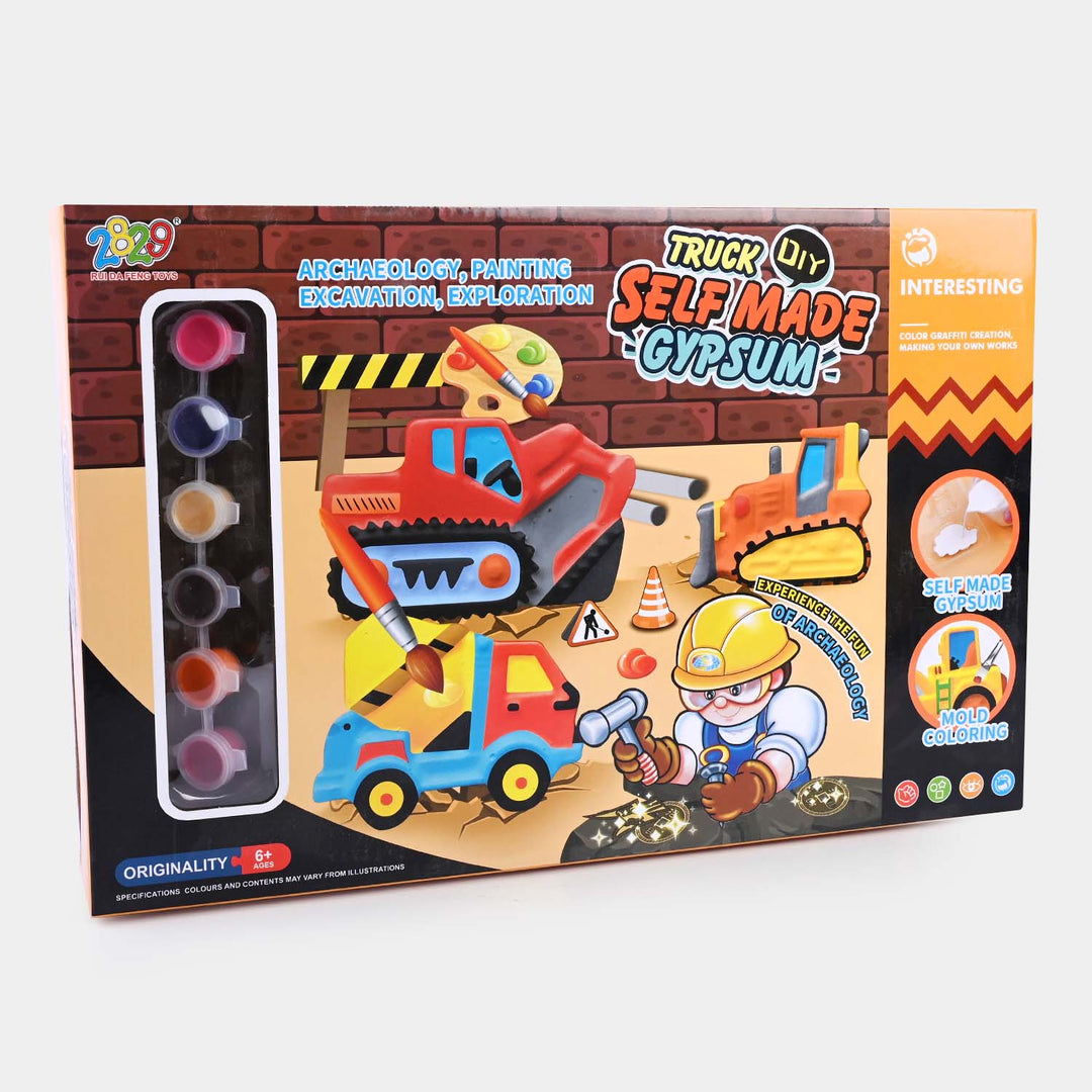 Gypsum & Painting Kit Engineering Vehicle For Kids