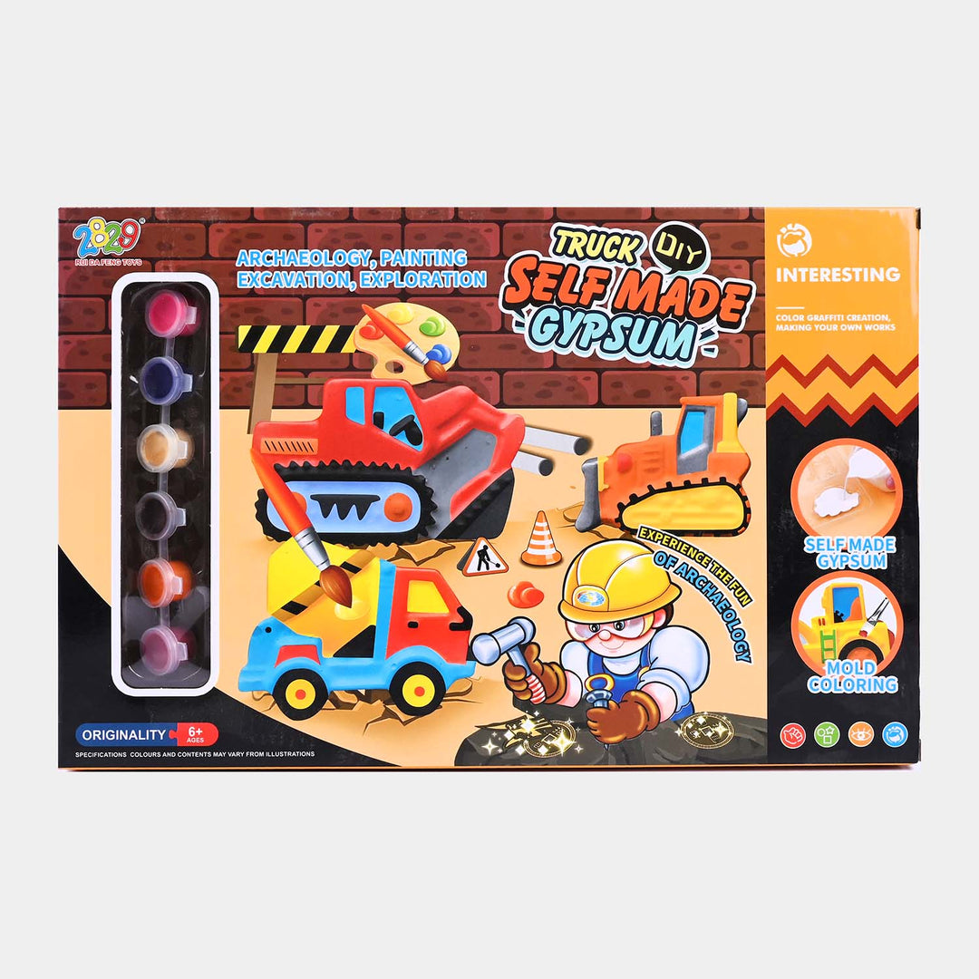 Gypsum & Painting Kit Engineering Vehicle For Kids