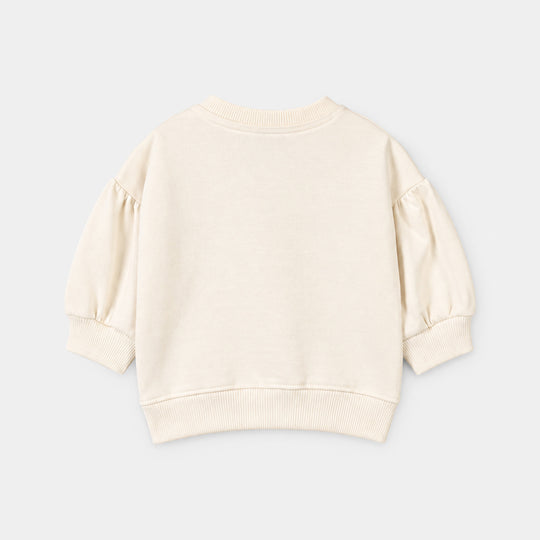 Infant Girls Fleece Sweatshirt Blueberry-Off.White