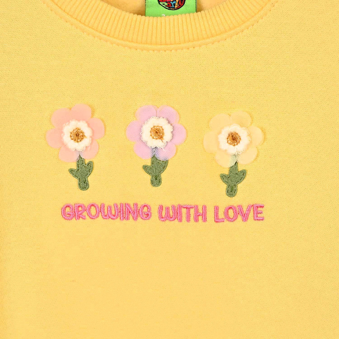 Infant Girls Fleece Sweatshirt Blooming-Golden.Haze