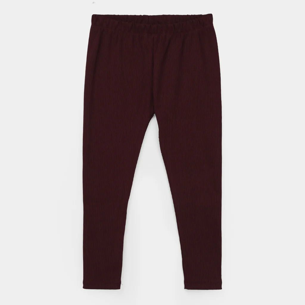 Girls Rib Tight - Maroon