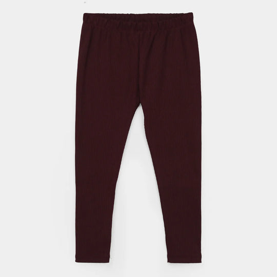 Girls Rib Tight - Maroon